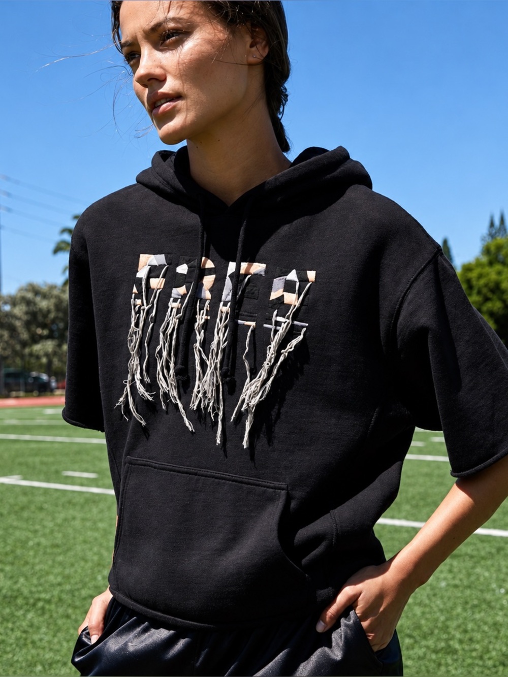Free People Black Distressed Graphic Hoodie 🖤